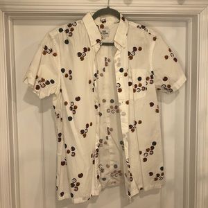 White patterned button down